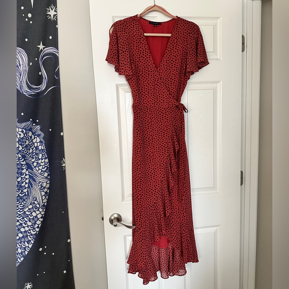 Flutter Sleeve Wrap Dress - Small